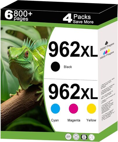 962XL Ink Cartridges Combo Pack Replacement for HP 962 XL 4Packs to use with 9015e 9010 9015 9025e 9020 9018e 9018 9025 9012e 9010e 9012 9020e 9019 Printer with V16.4.1 Chip(Cyan Magenta Yellow Black) in Kuwait