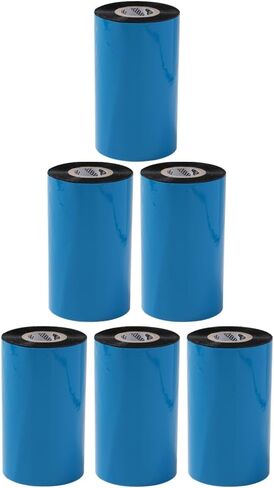 6 Rolls 4.33'' x 984.25' Premium Resin Enhanced Wax Ribbon,110mm x 300m Black Thermal Transfer Ribbon, Barcode Thermal Label Printer Ribbon, CSO-Ink Outside, 1'' Core for Zebra, TSC, GoDex, Citizen in Kuwait