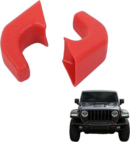 Tow Hook Covers - 2 PCS Tow Trailer Hitch Receiver Cover for Jeep Wrangler JK JL 4XE TJ & Gladiator JT 2007-2026 - Front Bumper Rubber Sleeve Protectors, Exterior Styling Accessories in Kuwait