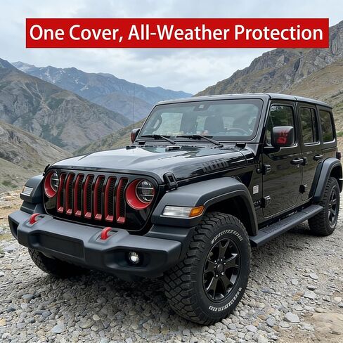 Tow Hook Covers - 2 PCS Tow Trailer Hitch Receiver Cover for Jeep Wrangler JK JL 4XE TJ & Gladiator JT 2007-2026 - Front Bumper Rubber Sleeve Protectors, Exterior Styling Accessories in Kuwait