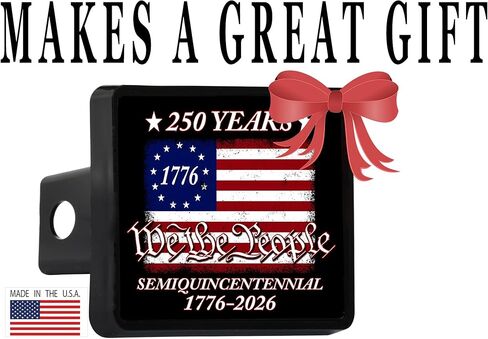 250th Anniversary 250 Years 1776-2026 USA American Flag Trailer Hitch Cover Plug US Patriotic USA Black in Kuwait