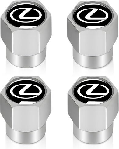 Tire Valve Stem Caps Cover for Lexus RX ES GS LS NX RS GX LX RC LC RX350 is250 GX460 Metal Car Wheel Air caps Auto Valve Stem Caps Accessories 4 Pcs Silver in Kuwait