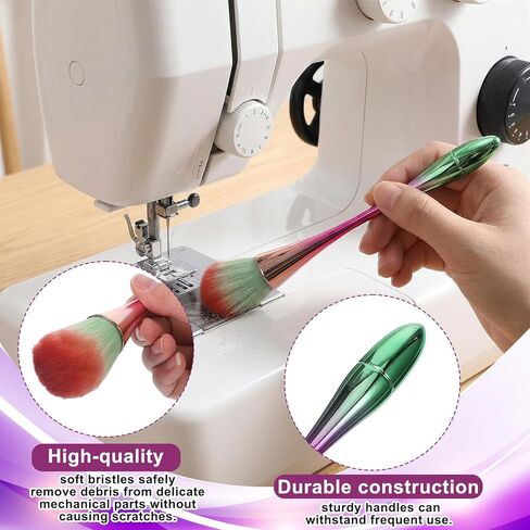 2 Pack Sewing Machine Cleaning Brushes, Soft Bristle Cleaning Brush Dusting Brush Small Duster Dust Removal Brushes for Keyboards, Car Interior, Digital Devices, Craft Tool in Kuwait