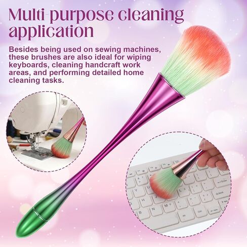 2 Pack Sewing Machine Cleaning Brushes, Soft Bristle Cleaning Brush Dusting Brush Small Duster Dust Removal Brushes for Keyboards, Car Interior, Digital Devices, Craft Tool in Kuwait