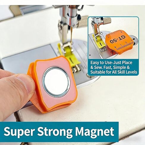 4 PCS Magnetic Seam Guide for Sewing Machine,Multifunctional Polygonal Hemmer Guide with Scale,Universal Sewing Quilting Supplies Accessories Tools in Kuwait