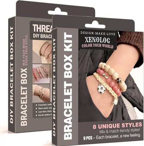 Bracelet Making Kit – Pink Leather & Faux Suede Cords with Soccer Charm, 2026 Metal Charms, Jade & Wood Beads – DIY Friendship Bracelet Kit for Teens Girls Adults – Unique Gift for Soccer Fans & Graduation in Kuwait