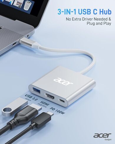 حزمة قارئ بطاقات Acer CFexpress Type B مع محول USB C إلى HDMI in Kuwait