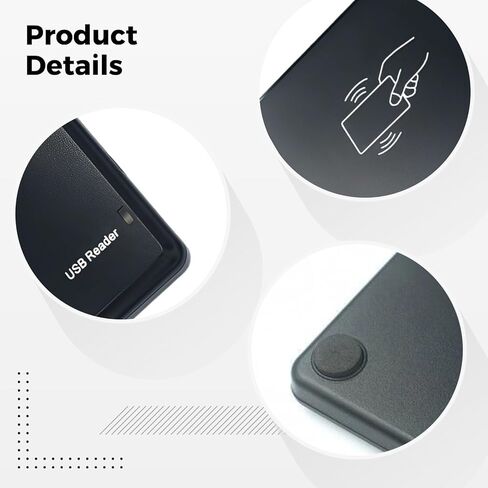 قارئ بطاقات M1، قارئ/كاتب 13.56 ميجا هرتز، توصيل وتشغيل USB، 4.3 × 3.1 × 1.2 بوصة in Kuwait