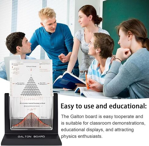 Galton Board, Desk Galton Board Probability Demonstration Model with Bell Curve, Physics Lab Teaching Tool for Normal and Random Distribution, STEM Education in Kuwait