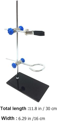Operitacx Portable Mini Laboratory Iron Stand 30cm High with Cross Clamp Holder for Chemistry Experiments, Laboratory Grade Metalware for Scientific Use Assorted style in Kuwait