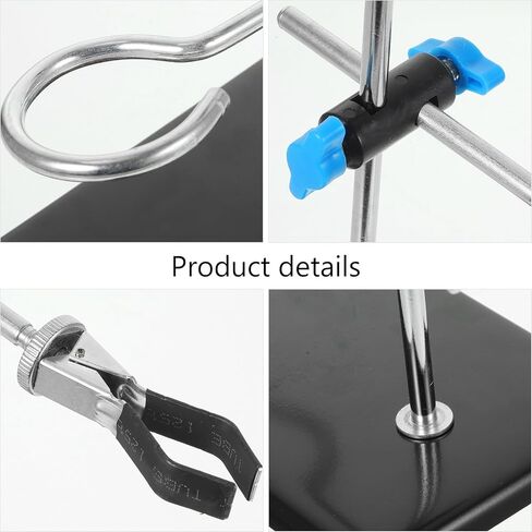 Operitacx Portable Mini Laboratory Iron Stand 30cm High with Cross Clamp Holder for Chemistry Experiments, Laboratory Grade Metalware for Scientific Use Assorted style in Kuwait