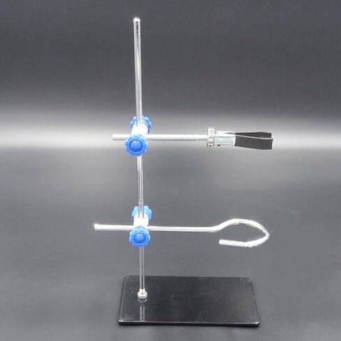 Operitacx Portable Mini Laboratory Iron Stand 30cm High with Cross Clamp Holder for Chemistry Experiments, Laboratory Grade Metalware for Scientific Use Assorted style in Kuwait