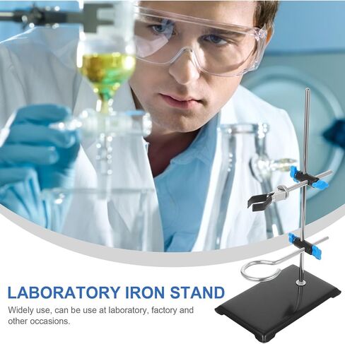 Operitacx Portable Mini Laboratory Iron Stand 30cm High with Cross Clamp Holder for Chemistry Experiments, Laboratory Grade Metalware for Scientific Use Assorted style in Kuwait