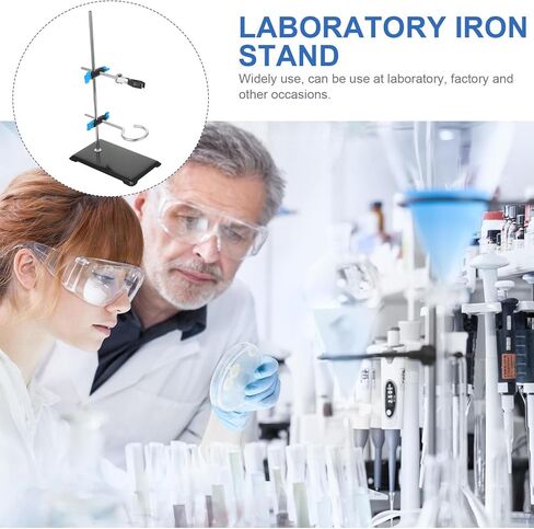 Operitacx Portable Mini Laboratory Iron Stand 30cm High with Cross Clamp Holder for Chemistry Experiments, Laboratory Grade Metalware for Scientific Use Assorted style in Kuwait