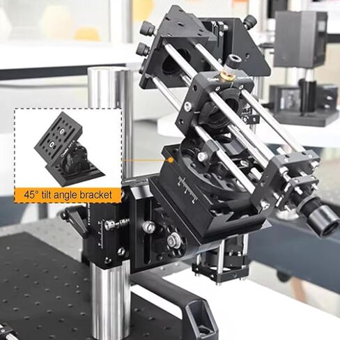 Optical PositioningSliding Table, 2,97in Bracket Installation Plate, Multi-Angle Adjustable, Aluminum Alloy Material, M6 Mounting Holes, for Production Machinery, Optical Laboratory in Kuwait
