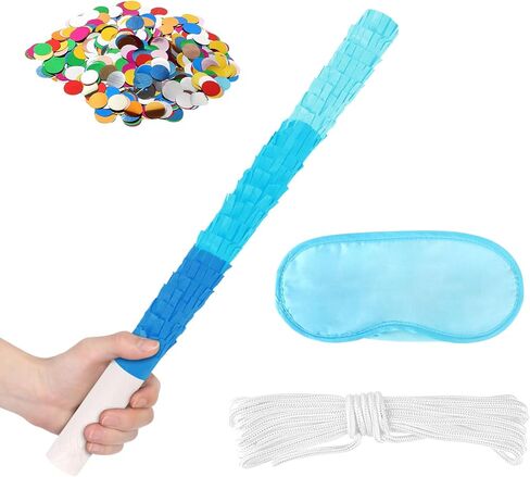 Yellow Pinata Stick Kit with Blindfold, Rope and Confetti - Perfect for Kids Girls Birthday, Baby Shower, Carnivals Party Supplies in Kuwait