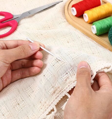 إبرة الغزل، 6 قطع إبر غزل عين كبيرة مع خيط للخياطة، إبرة صوف كروشيه، تطريز in Kuwait