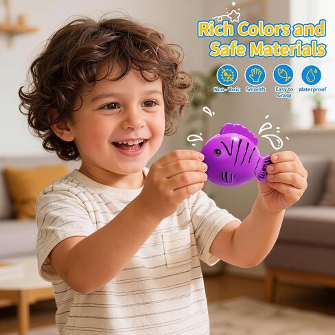 Magnetic Fishing Toys Game For Kids Toddlers 3-5, Water Bath Pool Outdoor Toys For Kids Ages 4-8, Water Table Bathtub Kiddie Party Toy With Pole Rod Net Floating Fish, Summer Water Toys For Boys Girls in Kuwait