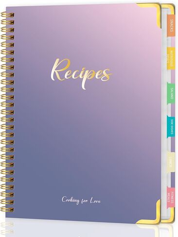 Recipe Book to Write in Your Own Recipes, Hardcover Blank Recipe Journal Cookbook with Quick Navigation Tab Stickers, 8" x 10", Aesthetic Recipe Notebook 175 Colored Pages to Organize Your Recipes for Home Cooks & Housewives,Ideal Gift ,Cooking Learners,  in Kuwait