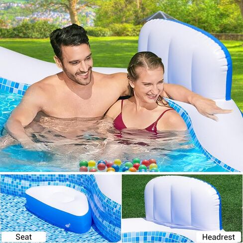 Extra Large Inflatable Swimming Pool with Seats Pump, 10.1TF X 7.5FT Blow-Up Pool Thickened Heavy Duty Family Full Sized Pool for Adults, Inflatable Pools for Garden, Backyard Summer Water Party in Kuwait