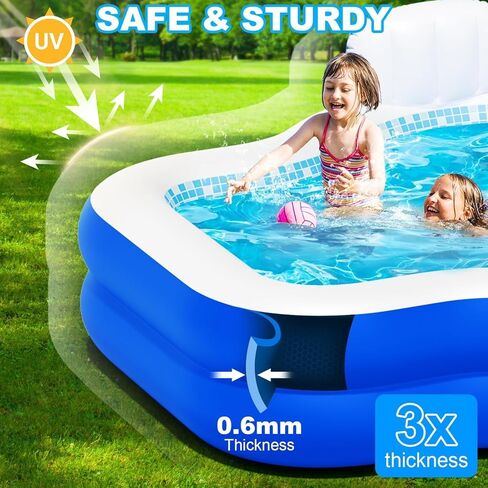 Extra Large Inflatable Swimming Pool with Seats Pump, 10.1TF X 7.5FT Blow-Up Pool Thickened Heavy Duty Family Full Sized Pool for Adults, Inflatable Pools for Garden, Backyard Summer Water Party in Kuwait