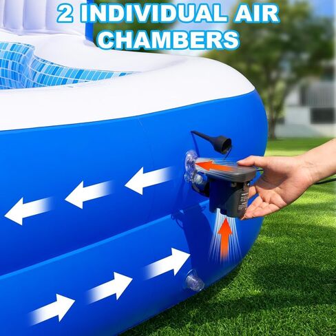 Extra Large Inflatable Swimming Pool with Seats Pump, 10.1TF X 7.5FT Blow-Up Pool Thickened Heavy Duty Family Full Sized Pool for Adults, Inflatable Pools for Garden, Backyard Summer Water Party in Kuwait