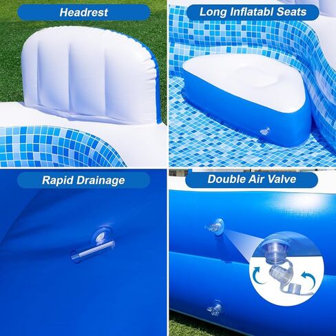 Extra Large Inflatable Swimming Pool with Seats Pump, 10.1TF X 7.5FT Blow-Up Pool Thickened Heavy Duty Family Full Sized Pool for Adults, Inflatable Pools for Garden, Backyard Summer Water Party in Kuwait