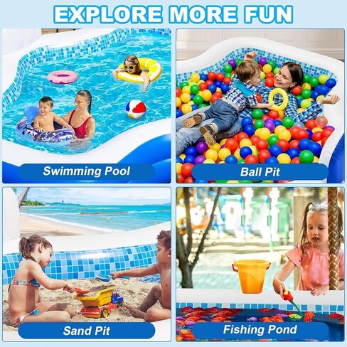 Extra Large Inflatable Swimming Pool with Seats Pump, 10.1TF X 7.5FT Blow-Up Pool Thickened Heavy Duty Family Full Sized Pool for Adults, Inflatable Pools for Garden, Backyard Summer Water Party in Kuwait