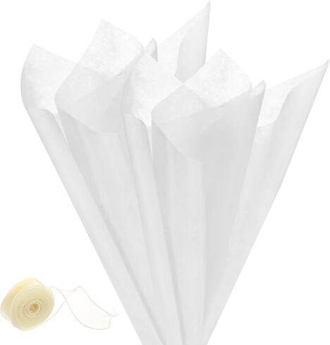 M METERXITY 20Sheets Korean Cotton Flower Wrapping Paper with Ribbon, 23" Cloud Cotton Waterproof Floral Bouquet Wrapping Paper for Party/Bouquets/Gift Packaging [Gray] in Saudi Arabia