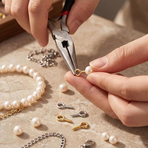 800 Pcs Screw Eye Pins Kit, Gold and Silver Eye Pins for Jewelry Making, 3 Sizes Alloy Material Eyelet Screws for DIY Crafts in Kuwait
