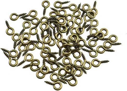 Binzzo 3/8 Inch Small Screw Eyes Solidly Closed Eyelet Threads Hold Tight Hand Twisting Cup Hooks Eyebolt Quality Aolly Antique Brass 200 Pieces for Christmas Ornaments Jewelry Making Bead Crafts in Kuwait