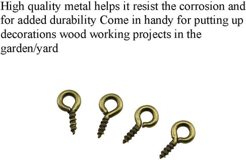 Binzzo 3/8 Inch Small Screw Eyes Solidly Closed Eyelet Threads Hold Tight Hand Twisting Cup Hooks Eyebolt Quality Aolly Antique Brass 200 Pieces for Christmas Ornaments Jewelry Making Bead Crafts in Kuwait