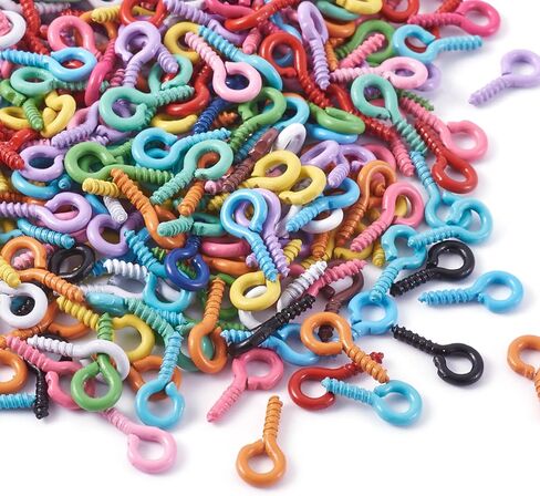 300pcs Screw Eye Pins Mini Eye Hooks Small Eyelet Screw Peg Hooks for Jewelry Making Accessories DIY Craft Arts in Kuwait