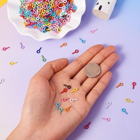 300pcs Screw Eye Pins Mini Eye Hooks Small Eyelet Screw Peg Hooks for Jewelry Making Accessories DIY Craft Arts in Kuwait