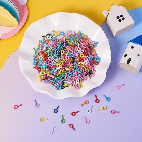 300pcs Screw Eye Pins Mini Eye Hooks Small Eyelet Screw Peg Hooks for Jewelry Making Accessories DIY Craft Arts in Kuwait