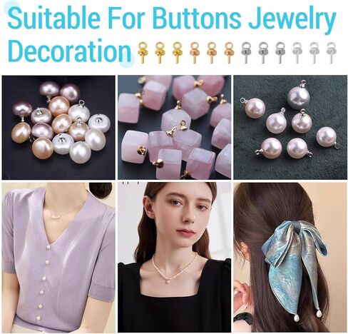 Craftdady 332 قطعة دبوس ربط العين، فضي ذهبي نحاسي كأس اللؤلؤ ربط الكفالة المعلقات المعدنية ثقب صغير كوب مشبك موصل السائبة لنصف الخرز المحفور DIY صنع المجوهرات دبوس: 0.5 مم in Kuwait