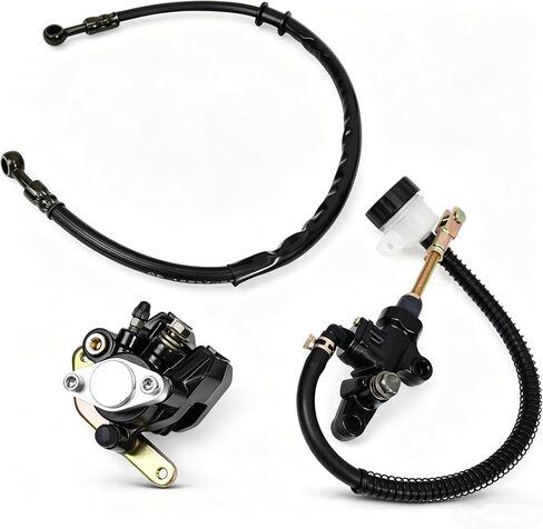 أسطوانة رئيسية لفرجار الفرامل الخلفية من Hex Autoparts مع مجموعة خرطوم متوافقة مع Yamaha Warrior 350 YFM350X 1987-2004، استبدل 1UY-2580W-01-00 3GD-2583V-00-00 in Kuwait