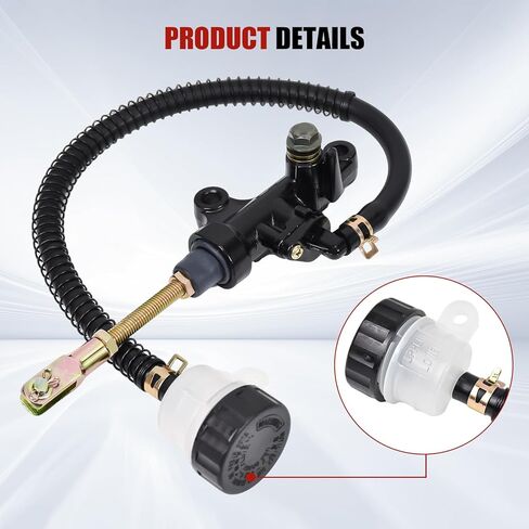 أسطوانة رئيسية لفرجار الفرامل الخلفية من Hex Autoparts مع مجموعة خرطوم متوافقة مع Yamaha Warrior 350 YFM350X 1987-2004، استبدل 1UY-2580W-01-00 3GD-2583V-00-00 in Kuwait