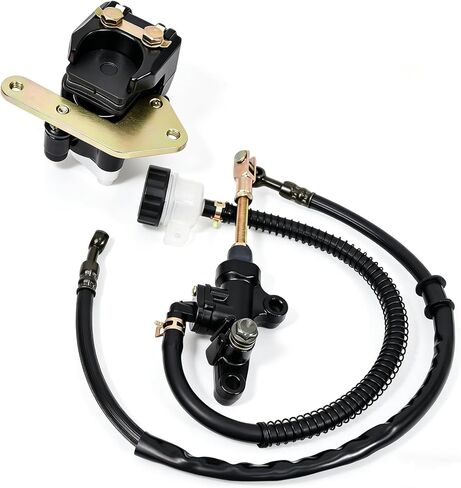 أسطوانة رئيسية لفرجار الفرامل الخلفية من Hex Autoparts مع مجموعة خرطوم متوافقة مع Yamaha Warrior 350 YFM350X 1987-2004، استبدل 1UY-2580W-01-00 3GD-2583V-00-00 in Kuwait