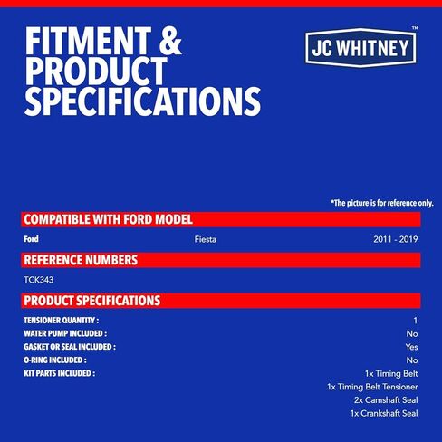 طقم حزام توقيت المحرك JC Whitney JFBAJCWTBK00009 - متوافق مع Ford Fiesta 2011-2019 - 1.6L in Kuwait