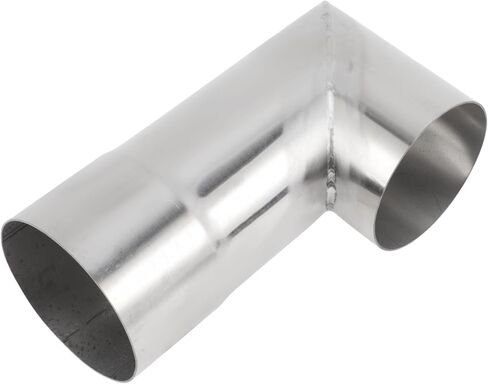 Motoforti 3" OD 90° Mandrel Bend Elbow 6" Length T304 Stainless Steel Exhaust Tube Piping Polishing l Extended Pipe for Welding Stair Handrail Silver Tone in Kuwait