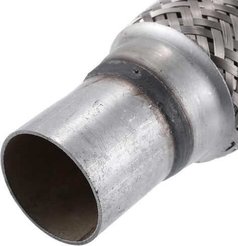 X AUTOHAUX 1 قطعة 1.75 بوصة × 8 بوصة × 12 بوصة أنبوب عادم السيارة المرن وصلة عادم عالمية مع أنبوب تمديد لحام من الفولاذ المقاوم للصدأ بلون فضي in Kuwait