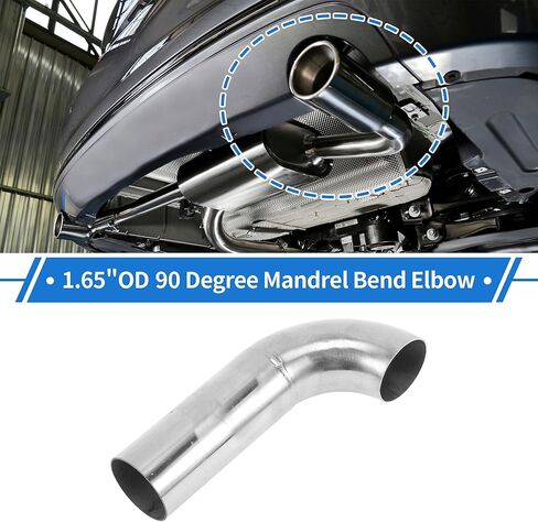 Motoforti 1.625" OD 90° Mandrel Bend Elbow 4" Length T304 Stainless Steel Exhaust Tube Piping Polishing l Extended Pipe for Welding Stair Handrail HVAC in Kuwait