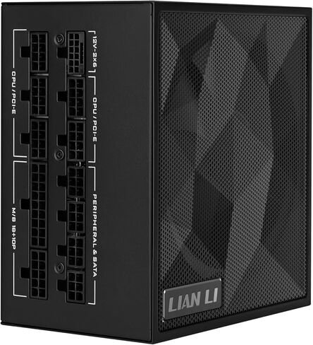 Lian Li SX 1200W مصدر طاقة كامل وحدات SXP مدمج ATX مع كابل 12V-2x6 - متوافق مع ATX 3.1 وPCIE 5.1، كفاءة Cybenetics Platinum - 140 مم - ضمان 10 سنوات - أسود (SX1200P.B) in Saudi Arabia
