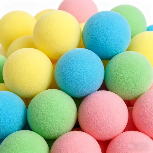 Reusable Water Balloons Sponge Balls, 2.5 Inches in Diameter Lightweight Mini Balls Assorted Colors Sponge Balls for Outdoor Summer Toys for Kids Ages 3-12, 24 Pieces in Kuwait