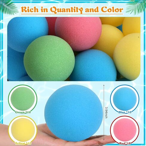 Reusable Water Balloons Sponge Balls, 2.5 Inches in Diameter Lightweight Mini Balls Assorted Colors Sponge Balls for Outdoor Summer Toys for Kids Ages 3-12, 24 Pieces in Kuwait