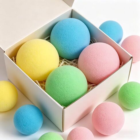 Reusable Water Balloons Sponge Balls, 2.5 Inches in Diameter Lightweight Mini Balls Assorted Colors Sponge Balls for Outdoor Summer Toys for Kids Ages 3-12, 24 Pieces in Kuwait