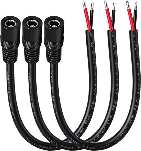 3.3ft 16AWG DC5525 Power Terminal Cable, DC 5.5mm×2.5mm Male Barrel Jack Connector, for CCTV Surveillance Camera, DVR, LED Light Strips, and Other DIY Power Cable Repairs,3-Pack in Saudi Arabia