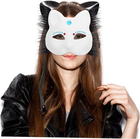 ERINGOGO 1 Set Decorative Set DIY Unfinished Half Face Animal Mask Kit with Versatile Decoration Options for Masquerade Parties and Cosplay Events Comfortable Fit for Creative Expression in Kuwait