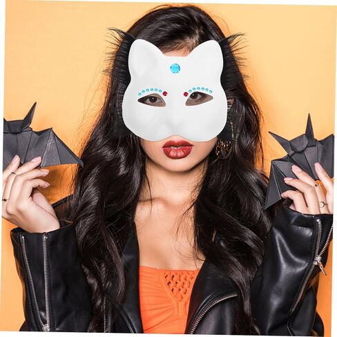 ERINGOGO 1 Set Decorative Set DIY Unfinished Half Face Animal Mask Kit with Versatile Decoration Options for Masquerade Parties and Cosplay Events Comfortable Fit for Creative Expression in Kuwait